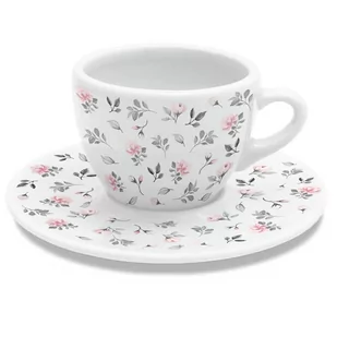Filiżanka ze spodkiem RÓŻANY OGRÓD – porcelanowy zestaw na kawę i herbatę, elegancki prezent, podarunek na Dzień Matki, urodziny, imieniny - Filiżanki - miniaturka - grafika 1