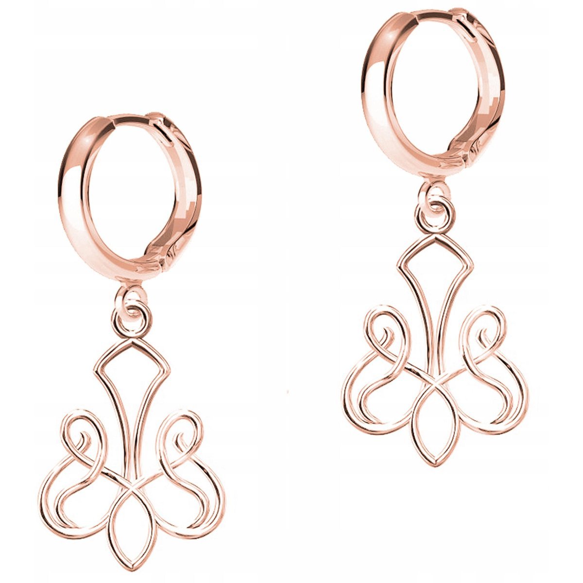 Kolczyki Pozłacane Ażurowe Ozdobne Wzory Ażurowy Wzór SREBRO 925