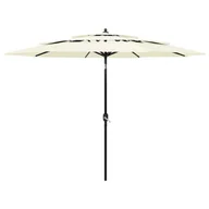 Parasole ogrodowe - vidaXL 3-poziomowy parasol na aluminiowym słupku, piaskowy, 3 m 313868 - miniaturka - grafika 1