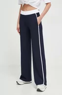 Spodnie damskie - Guess spodnie dresowe kolor granatowy gładkie - miniaturka - grafika 1