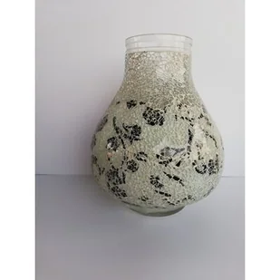 Znicz Witraż New Mini Karafka biało-czarny Ilumini - Lampiony i znicze - miniaturka - grafika 1