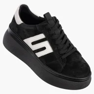 Półbuty damskie - Sneakersy Damskie FILIPPO Skórzane Buty Sportowe Półbuty Czarne DP7175 Czarny 41 - miniaturka - grafika 1