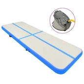 Maty do ćwiczeń - VidaXL Mata gimnastyczna z pompką, 300x100x15 cm, PVC, niebieska - miniaturka - grafika 1