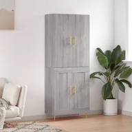 Witryny - vidaXL Witrynka szary dąb sonoma 69,5x34x180cm materiał drewnopochodny - miniaturka - grafika 1