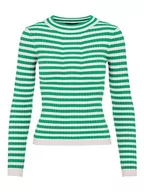 Swetry damskie - Bestseller A/S Damski sweter Pccrista Ls O-Neck Knit Noos Bc, miętowy/paski: brzoza, M - miniaturka - grafika 1