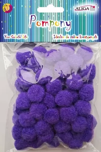 Pompony dekoracyjne Aliga Fiol. 2cm 60szt POM-405 - Prace ręczne dla dzieci - miniaturka - grafika 1