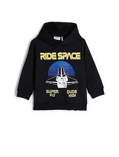 Koton Chłopięca bluza z kapturem szczotkowana Interior Space Themed Printed, Granatowy (704), 5-6 Lat - Bluzy dla chłopców - miniaturka - grafika 1