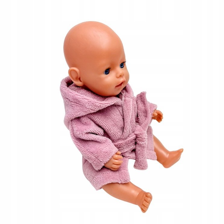 Ubranka dla lalki Baby Born 42 -43 cm, szlafrok różowy frotte