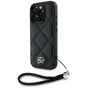 Etui i futerały do telefonów - Etui Karl Lagerfeld Quilted Initial Logo & Chain Strap do iPhone 16 Pro czarny - miniaturka - grafika 1