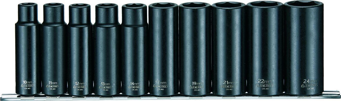 Teng Tools Nasadki udarowe długie w zestawie z chwytem 1/2