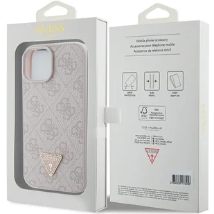 Guess GUHCP15SP4TDPP iPhone 15 6.1" różowy/pink hardcase Leather 4G Triangle Strass - Etui i futerały do telefonów Guess GUHCP15SP4TDPP iPhone 15 6.1" różowy/pink hardcase Leather 4G Triangle Strass - Etui i futerały do telefonów - miniaturka - grafika 8