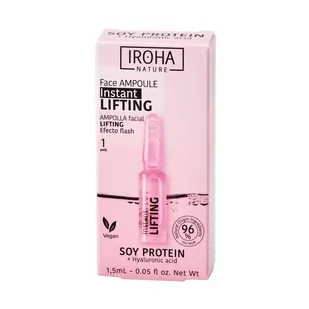 Iroha Nature, Instant Flash Lifting Face Ampoule, Liftingująco-ujędrniająca ampułka do twarzy z białkiem sojowym i kwasem hialuronowym, 1.5 ml - Serum do twarzy - miniaturka - grafika 1