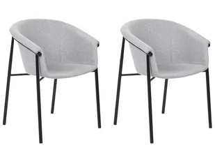 Zestaw 2 krzeseł do jadalni szary AMES - Krzesła - miniaturka - grafika 1