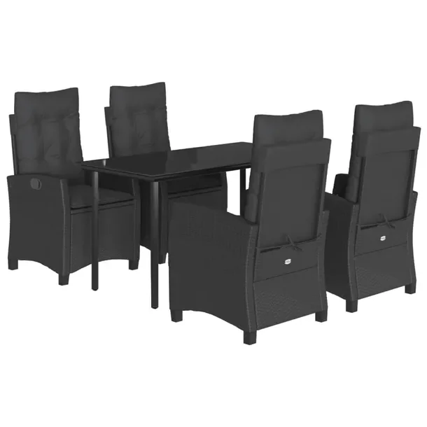 Zestaw Mebli Ogrodowych z Rattanu PE, Stół 140x70x74 cm, Krzesła 57x66x9