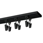 Karnisze - Szyna sufitowa DECASTYL z żabkami podwójna 250 cm Czarny - miniaturka - grafika 1