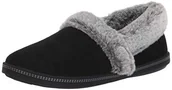 Kapcie damskie - Skechers COZY CAMPFIRE - TEAM TOASTY, damskie kapcie typu Low Top, Czarna czarna mikrofibra zamszowe sztuczne futro linia blk, 37.5 EU - miniaturka - grafika 1