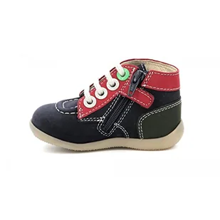 Kickers Bonzip-2, botki dziecięce, Granatowy czerwony zielony, 19 EU - Botki damskie - miniaturka - grafika 1