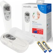 Termometry domowe - Microlife Termometr medyczny bezdotykowy bezkontaktowy NC200 + Kompres Żel - miniaturka - grafika 1