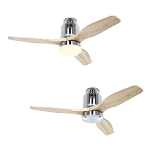 Energooszczędny wentylator sufitowy Aerodynamix Eco 112 cm chrom błyszczący / naturalne drewno - Wentylatory sufitowe - miniaturka - grafika 1
