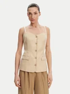 Koszulki i topy damskie - Guess Top W5GH0L WH5L2 Beżowy Regular Fit - miniaturka - grafika 1