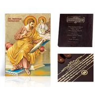 Ikony i obrazy sakralne - Ikona religijna Święty Mateusz Ewangelista - miniaturka - grafika 1