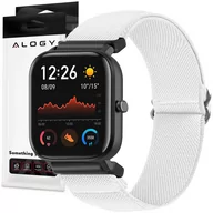 Akcesoria do smartwatchy - Pasek elastyczny Uniwersalny nylonowy Alogy Nylon opaska do zegarka Smartwatcha 22mm Biały - miniaturka - grafika 1