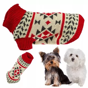 Sweterek dla psa ubranko na zimę ciepły rozciągliwy sweter z golfem S - Ubranka dla psów - miniaturka - grafika 1