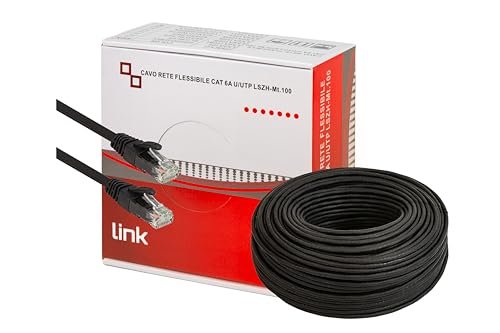 LINK LK6A100BL MATASSA Kabel sieciowy Cat. 6A NieEKRANOWANY UTP AWG24 HALOGENFREE Elastyczny Kolor Czarny MT.100