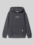Swetry dla chłopców - Bluza z kapturem o kroju regular fit z kieszenią kangurką - miniaturka - grafika 1