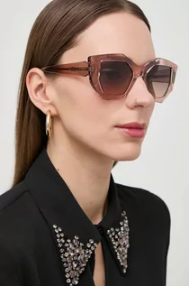 Okulary przeciwsłoneczne - Guess okulary przeciwsłoneczne damskie kolor beżowy GU7897 5047F - grafika 1