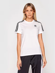 Adidas T-Shirt 3 Stripes Tee GN2913 Biały Regular Fit - Koszulki i topy damskie - miniaturka - grafika 1