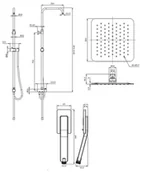 Zestawy prysznicowe - Omnires Calgary Zestaw prysznicowy ścienny z deszczownicą chrom SYSTORONTOCR - odbiór osobisty: Kraków, Świebodzin - miniaturka - grafika 1