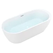 Wanny - Wanna wolnostojąca biała przelew i korek biały 150 cm Porto Hydrosan - miniaturka - grafika 1