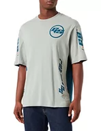 Koszulki męskie - G-STAR RAW Męski t-shirt Sobiru Gr Boxy R T, Multicolor (Iceberg Green/Nitro Color Block C336-d202), S - miniaturka - grafika 1