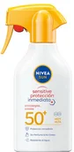 Balsamy i kremy do opalania - Spray przeciwsłoneczny Nivea Sensitive F50 Pistola 270 Antialergias Solares 300 ml (4005900908841) - miniaturka - grafika 1
