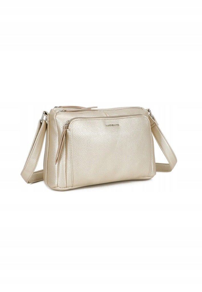 Zgrabna Dwukomorowa Złota Listonoszka Luigisanto Praktyczna Torebka