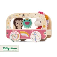 Zabawki interaktywne dla dzieci - Drewniany wózek do ciągnięcia Jednorożec Lena 12 m - zabawka - miniaturka - grafika 1