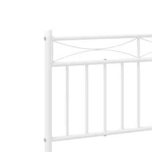 Metalowa rama łóżka z wezgłowiem i zanóżkiem, biała, 90x200 cm Lumarko! - Łóżka - miniaturka - grafika 7