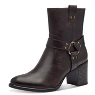 Botki damskie - Marco Tozzi Damskie botki Zip+Slip 2-25393-43 modne kozaki, Cafe Antic, 40 EU, Cafe Antic, 40 EU - miniaturka - grafika 1