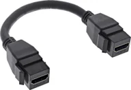 Złącza, przejściówki, adaptery - Adapter AV InLine InLine® HDMI 2x Keystone cable 4K/60Hz, HDMI A female/female, black, 0.2m - miniaturka - grafika 1