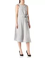 Sukienki - Armani Exchange Damska sukienka z żakardowym logo, z paskiem biodrowym, szary, XS - miniaturka - grafika 1
