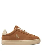 Sneakersy damskie - Calvin Klein Jeans Sneakersy Classic Cupsole Laceup Wt Wm YW0YW01833 Brązowy - miniaturka - grafika 1