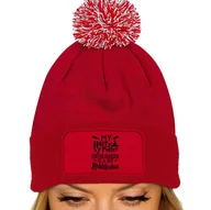 Czapki damskie - CZAPKA POMPON ZIMOWA Czerwona Dla Czarodzieja MY OBSESSION IS RIDDIKULUS Wz - miniaturka - grafika 1