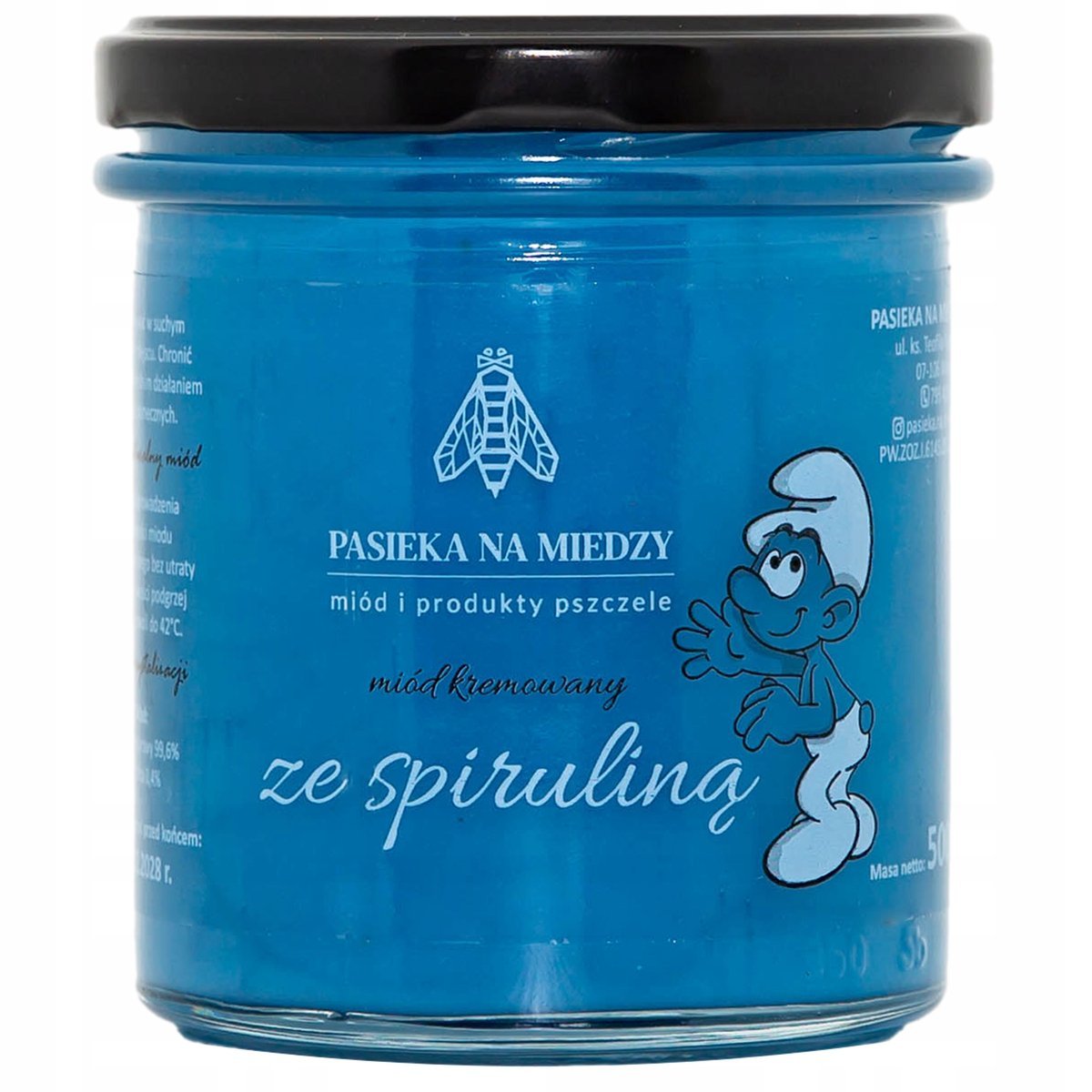 Miód kremowany ze spiruliną 450g Naturalny miód Polski