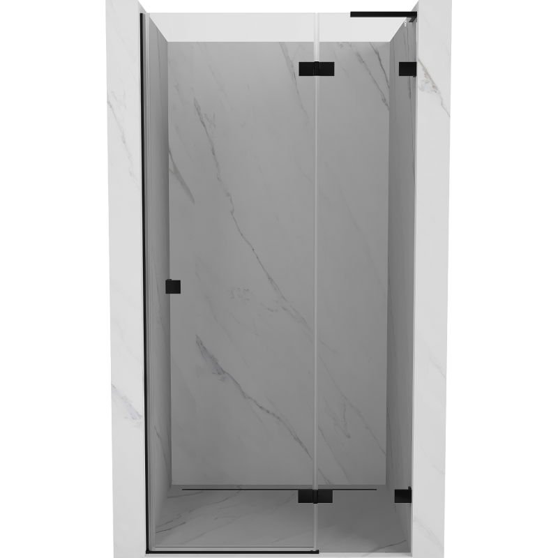 Mexen Lunar L drzwi prysznicowe uchylne prawe 85 cm, transparent, czarne - 834L-085-000-70-00-P
