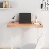 Pozostałe meble ogrodowe - vidaXL Blat do stołu, jasnobrązowy, 80x60x2-6cm, lite drewno dębowe - miniaturka - grafika 1