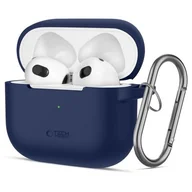 Akcesoria do słuchawek - Etui APPLE AIRPODS 3 Tech-Protect Silicone granatowe - miniaturka - grafika 1