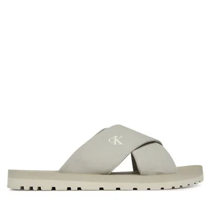 Klapki Calvin Klein Jeans Cross Sandal Crxs Tx YM0YM01223 Szary - Klapki i japonki męskie - miniaturka - grafika 1