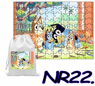 PUZZLE 110 EL. UKŁADANKA PREZENT NIEBIESKI PIESEK + WORECZEK Z NADRUKIEM - Puzzle PUZZLE 110 EL. UKŁADANKA PREZENT NIEBIESKI PIESEK + WORECZEK Z NADRUKIEM - Puzzle - miniaturka - grafika 1