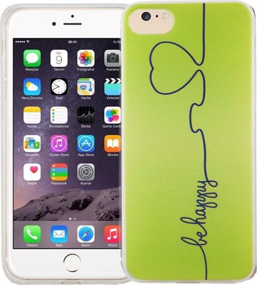 Etui na telefon komórkowy Apple iPhone 8 Etui ochronne Motyw Slim Silicone TPU Be Happy Green
